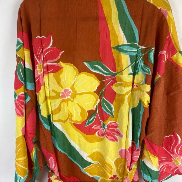 Billabong Love Land Floral Open Cardigan Kimono Beach Cover Up Size M / L - Picture 7 of 11